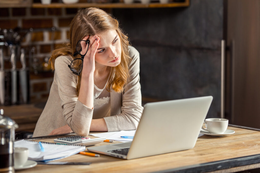 Woman using laptop